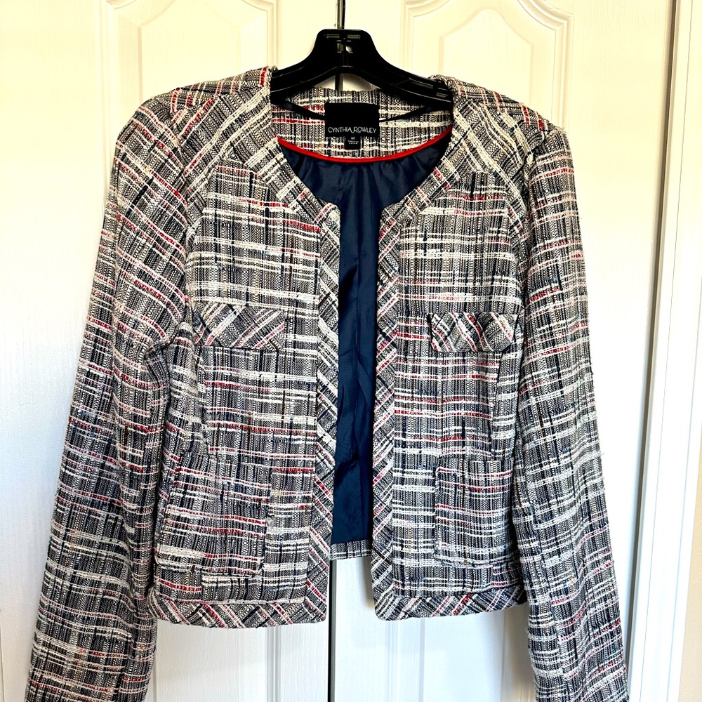 Cynthia Rowley waist jacket tweed.
